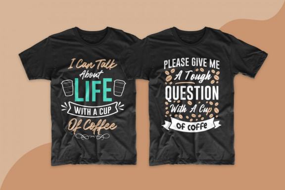 Coffee T-shirt Design Typography Quotes Bundle