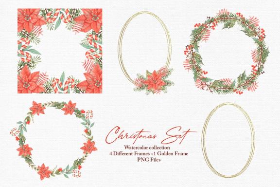 Watercolor Christmas Set