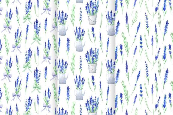 Lavender Watercolor Seamless Pattern