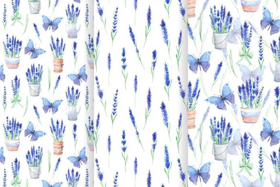 Lavender Watercolor Seamless Pattern