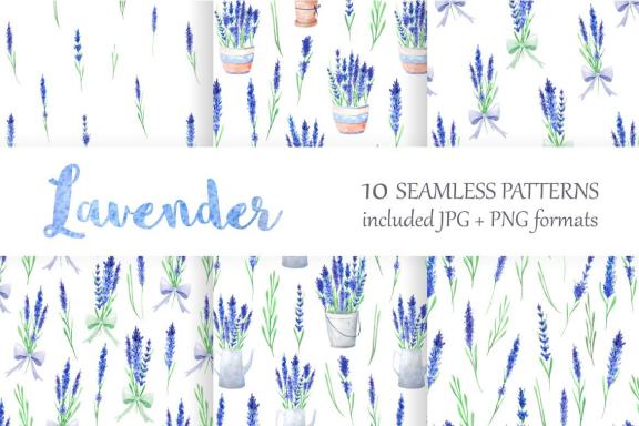 Lavender Watercolor Seamless Pattern