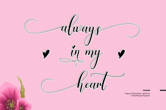 Chinthya Sweet & Lovely Calligraphy Script Font