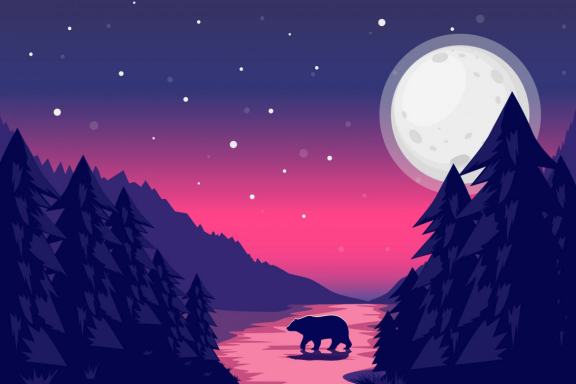 Wild animals on the background of nature