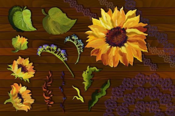 Golden Sunflower Oil Painting