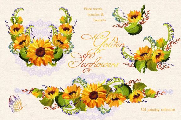 Golden Sunflower Oil Painting