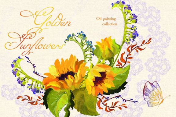 Golden Sunflower Oil Painting
