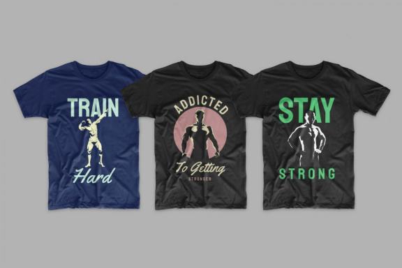 50 Gym Workout T-shirt Design Bundle