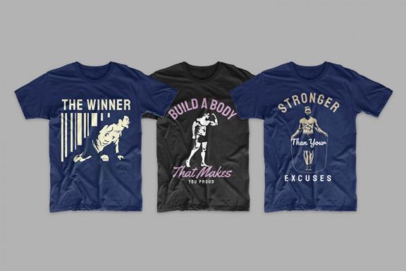 50 Gym Workout T-shirt Design Bundle