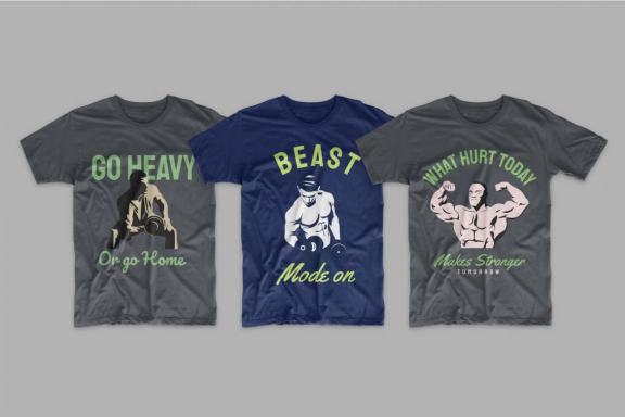 50 Gym Workout T-shirt Design Bundle