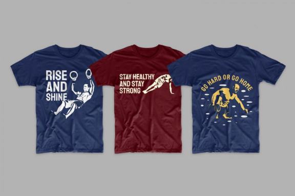 50 Gym Workout T-shirt Design Bundle