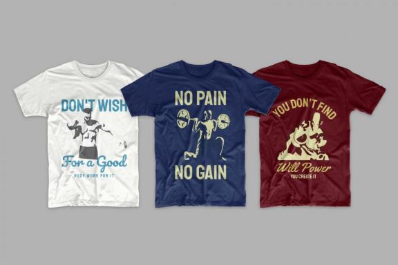 50 Gym Workout T-shirt Design Bundle