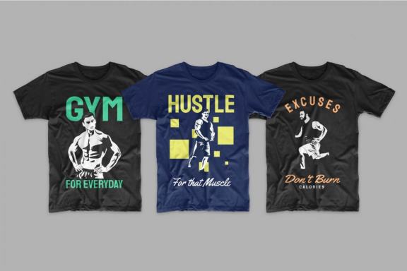 50 Gym Workout T-shirt Design Bundle