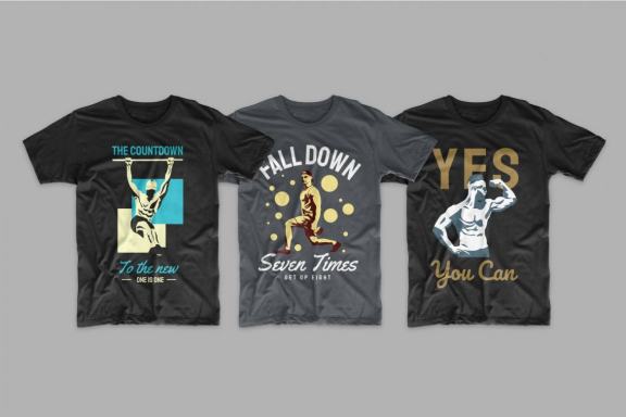 50 Gym Workout T-shirt Design Bundle