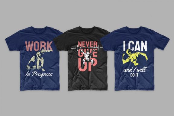 50 Gym Workout T-shirt Design Bundle