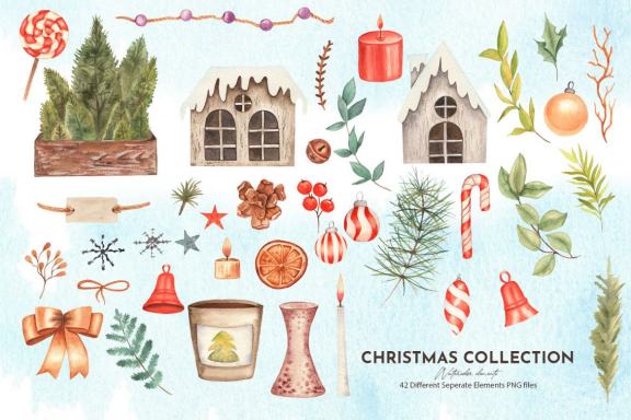 Watercolor Christmas Collection