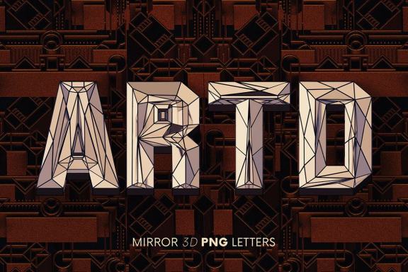 Artdeco Mirror - 3D Lettering
