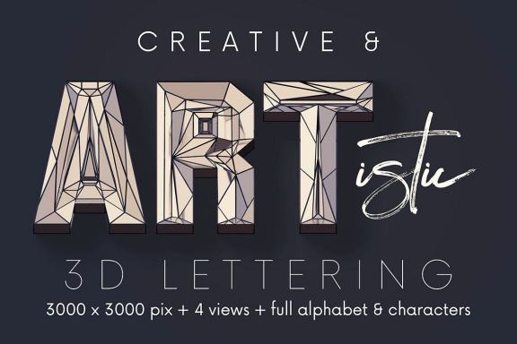 Artdeco Mirror - 3D Lettering