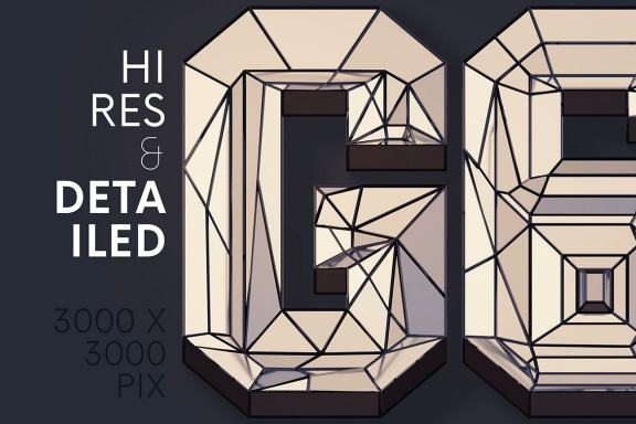 Artdeco Mirror - 3D Lettering