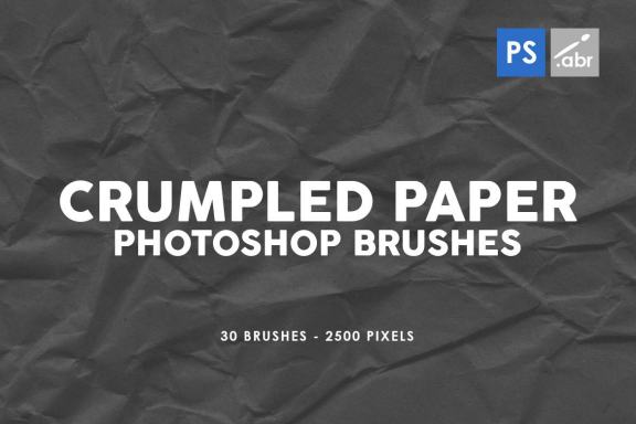 30 Crumpled Paper Photoshop Stamp Brushes Vol.2