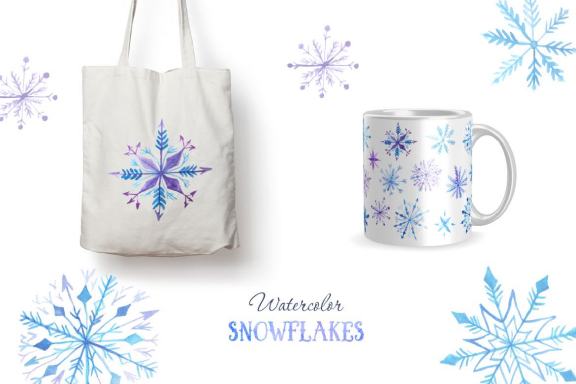 Watercolor Snowflakes Set Vol.2