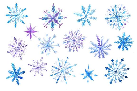 Watercolor Snowflakes Set Vol.2