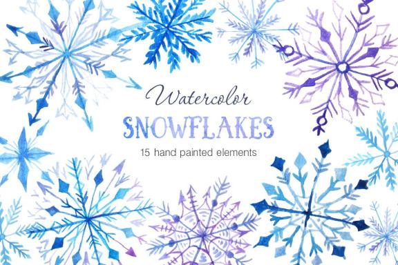 Watercolor Snowflakes Set Vol.2