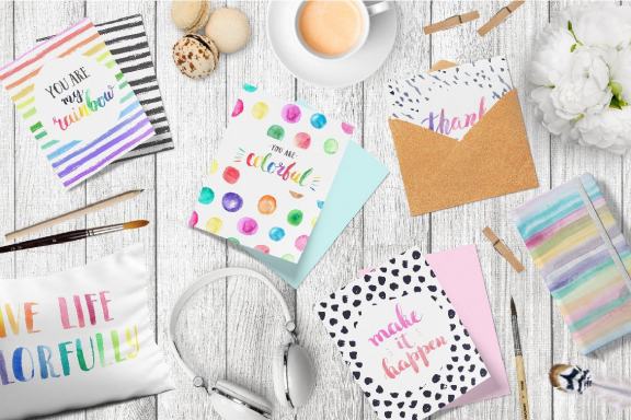 Watercolor Lettering Creative Set
