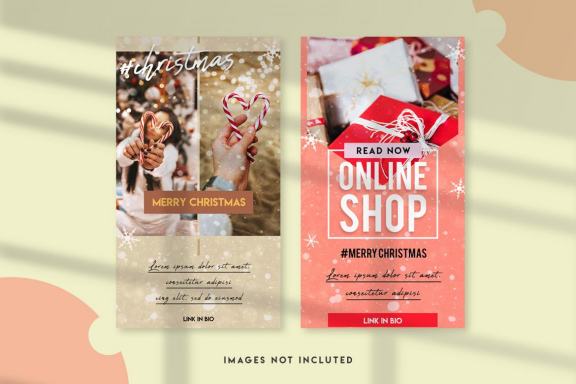 15 Christmas instagram stories template set