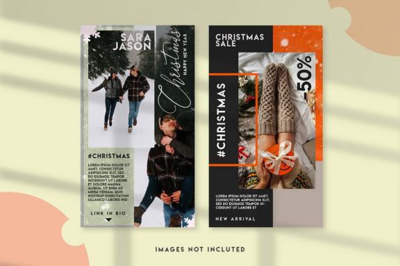 15 Christmas instagram stories template set