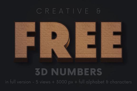 Cardboard - Free 3D Numbers