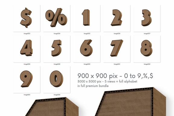 Cardboard - Free 3D Numbers