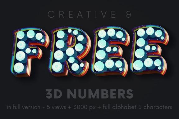 Bold Marquee - Free 3D Numbers