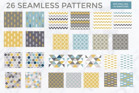 26 Vector Patterns in trendy colors