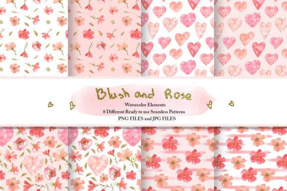 Watercolor Blush and Rose Collection
