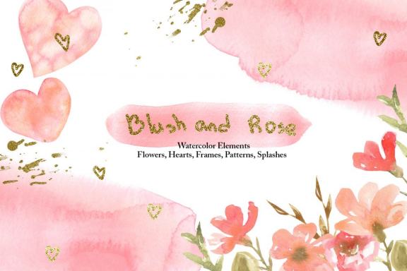 Watercolor Blush and Rose Collection