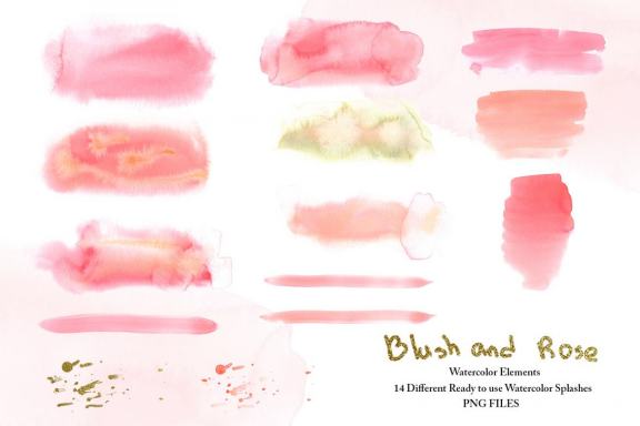 Watercolor Blush and Rose Collection