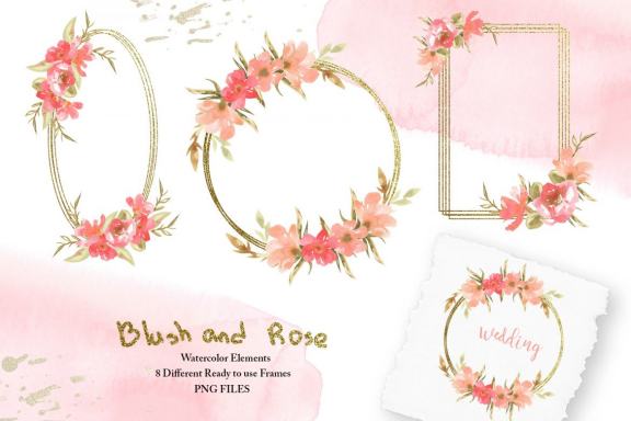 Watercolor Blush and Rose Collection
