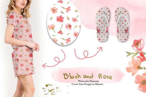 Watercolor Blush and Rose Collection