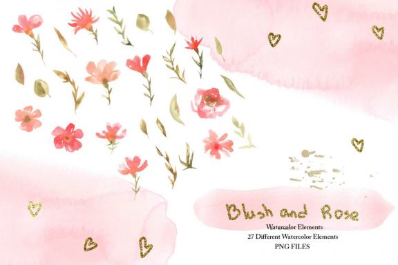 Watercolor Blush and Rose Collection