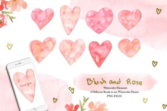 Watercolor Blush and Rose Collection