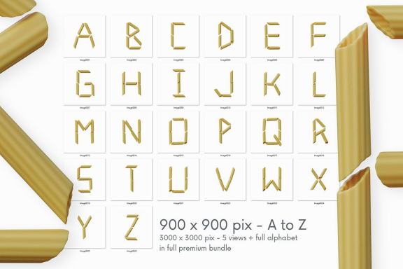 Penne Pasta - Free 3D Lettering