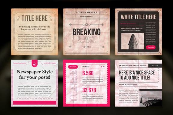 Newspaper Social Media Templates