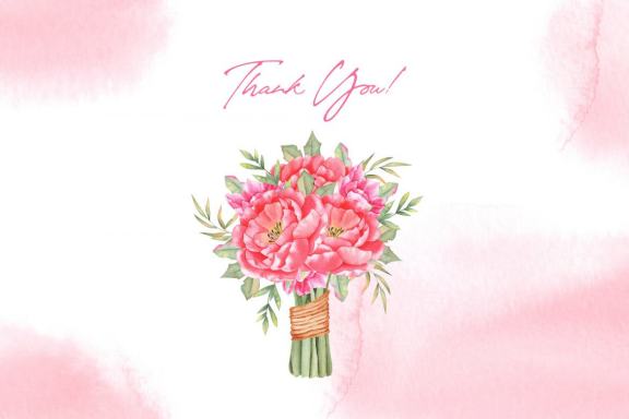 Watercolor Pink Flowers Collection