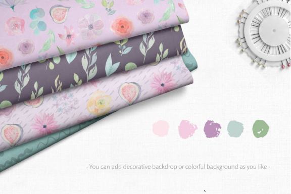 Watercolor Morning Meadow Floral Set