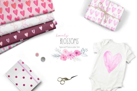 Watercolor Lovely Blossoms Set