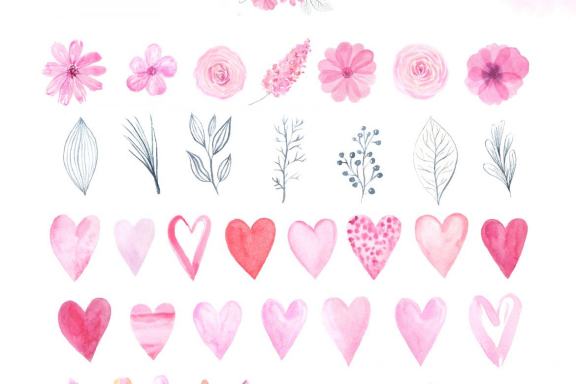 Watercolor Lovely Blossoms Set