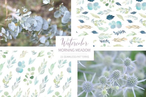 15 Morning Meadow Seamless Patterns
