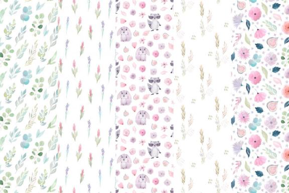 15 Morning Meadow Seamless Patterns