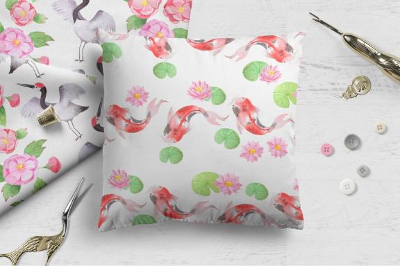 Watercolor Japanese Clipart Set