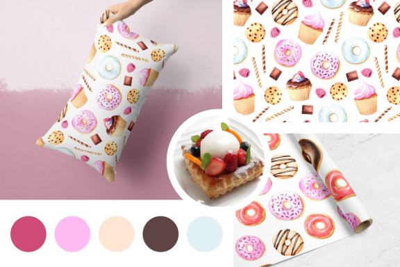 Watercolor Fruits Desserts Vol.2